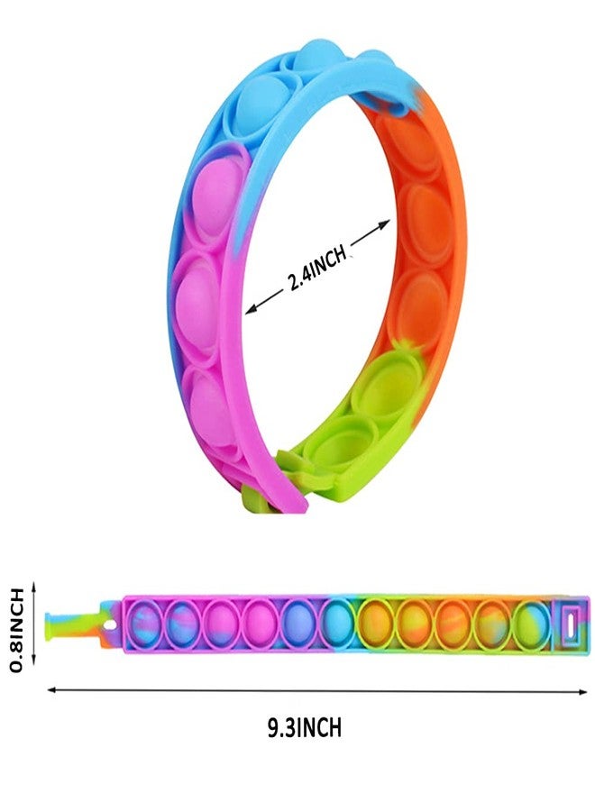 IERKEIE 120 Pcs Pop Bracelet Bubble Fidget Sensory Toys for Party Favors, Pop Keychain Bulk for Classroom Prizes, Easter Egg Basket Stuffers Christmas Valentine Gifts for Kids Students - Image 2